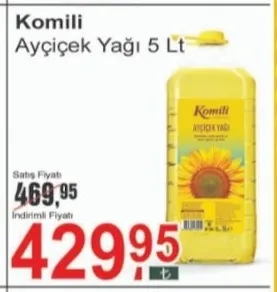 Komili Ayçiçek Yağı 5 Lt