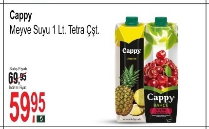 Cappy Meyve Suyu 1 Lt. Tetra Çşt.