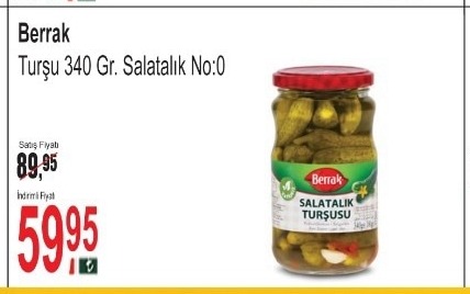 Berrak Turşu 340 Gr. Salatalık No:0