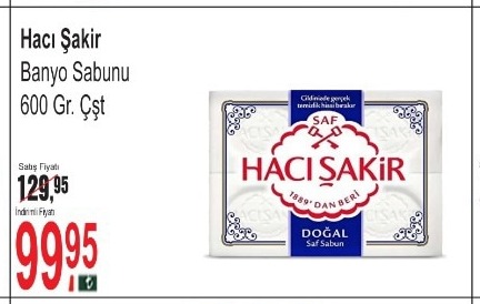 Hacı Şakir Banyo Sabunu 600 Gr. Çşt