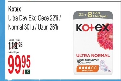 Kotex Ultra Dev Eko Gece 22'Li / Normal 30'Lu / Uzun 26'Lı