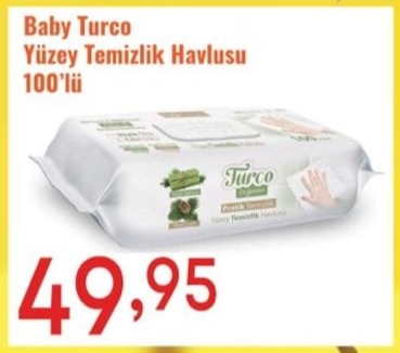 Baby Turco Yüzey Temizlik Havlusu 100'Lü