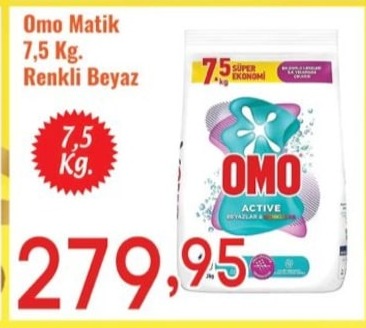 Omo Matik 7,5 Kg. Renkli Beyaz