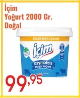 İçim Yoğurt 2000 Gr. Doğal