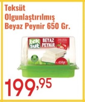Teksüt Olgunlaştırılmış Beyaz Peynir 650 Gr.