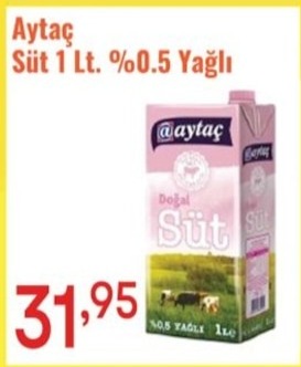 Aytaç Süt 1 Lt. %0.5 Yağlı