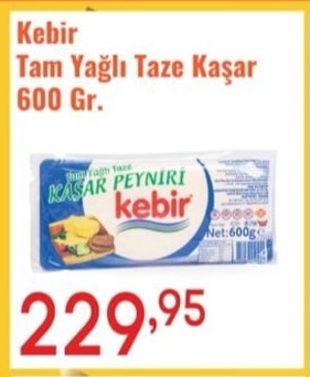 Kebir Tam Yağlı Taze Kaşar 600 Gr.