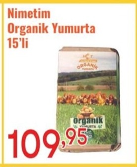 Nimetim Organik Yumurta 15'Li