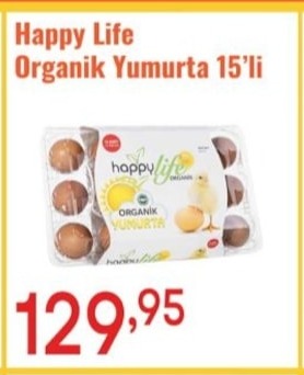 Happy Life Organik Yumurta 15'Li