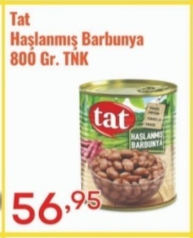 Tat Haşlanmış Barbunya 800 Gr Tnk