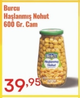 Burcu Haşlanmış Nohut 600 Gr. Cam