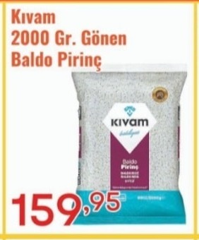 Kıvam 2000 Gr. Gönen Baldo Pirinç