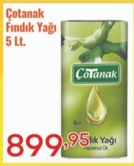 Çotanak Fındık Yağı 5 Lt.