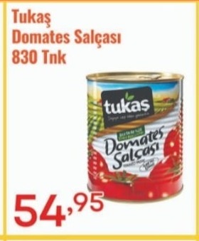 Tukaş Domates Salçası 830 Tnk