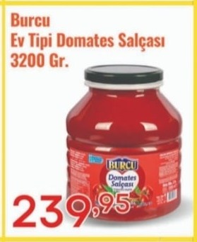 Burcu Ev Tipi Domates Salçası 3200 Gr.