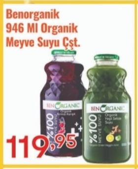 Benorganik 946 Ml Organik Meyve Suyu Çşt.