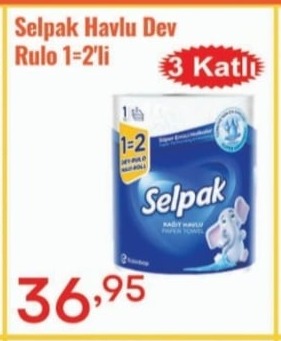 Selpak Havlu Dev Rulo 1=2'Li