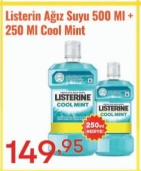 Listerin Ağız Suyu 500 Ml + 250 Ml Cool Mint