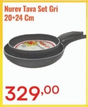 Nurev Tava Set Gri 20+24 Cm