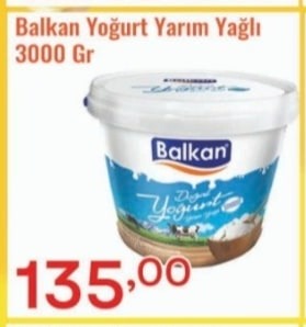 Balkan Yoğurt Yarım Yağlı 3000 Gr