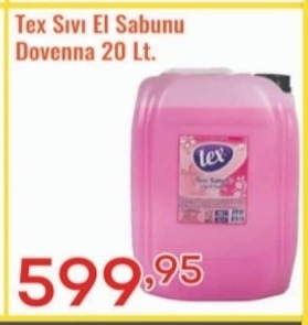 Tex Sıvı El Sabunu Dovenna 20 Lt.