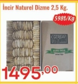 İncir Naturel Dizme 2,5 Kg.