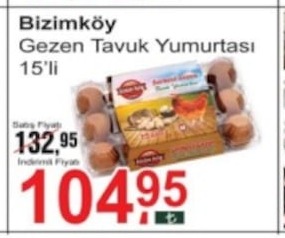 Bizimköy Gezen Tavuk Yumurtası 15'Li