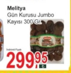 Melitya Gün Kurusu Jumbo Kayısı 300 Gr