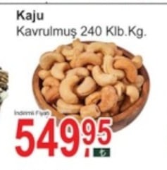Kaju Kavrulmuş 240 Klb. Kg