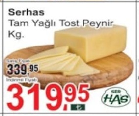 Serhas Tam Yağlı Tost Peynir Kg