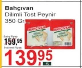 Bahçıvan Dilimli Tost Peynir 350 Gr.