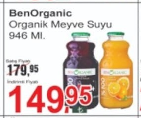 Benorganic Organik Meyve Suyu 946 Ml