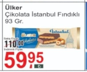 Ülker Çikolata İstanbul Fındıklı 93 Gr.