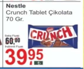 Nestle Crunch Tablet Çikolata 70 Gr.