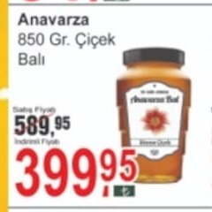 Anavarza 850 Gr. Çiçek Balı