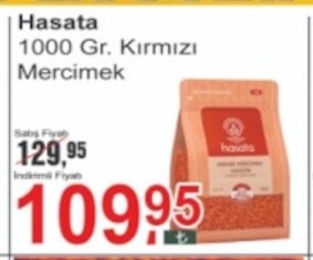 Hasata 1000 Gr. Kırmızı Mercimek