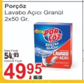 Porçöz Lavabo Açıcı Granül 2X50 Gr