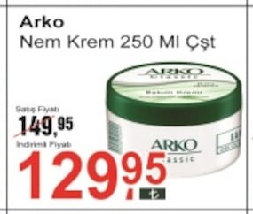 Arko Nem Krem 250 Ml Çşt