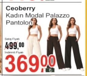 Ceoberry Kadın Modal Palazzo Pantolon