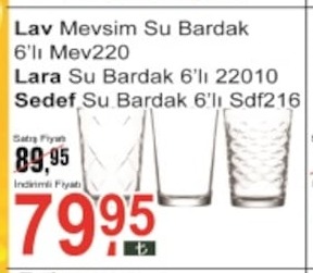 Lav Mevsim Su Bardak 6'Lı Mev220
