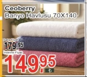 Ceoberry Banyo Havlusu 70X140