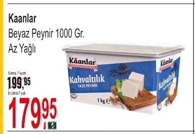 Kaanlar Beyaz Peynir 1000 Gr. Az Yağlı