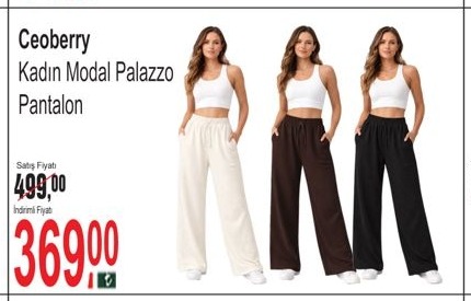 Ceoberry Kadın Modal Palazzo Pantolon