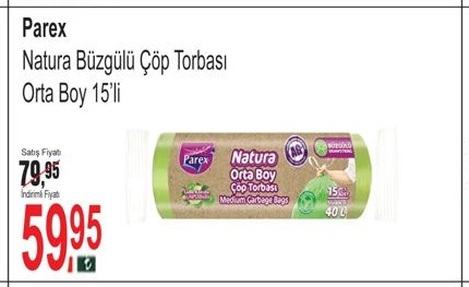 Parex Natura Büzgülü Çöp Torbası Orta Boy 15'Li