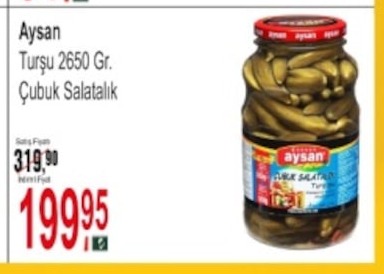 Aysan Turşu Çubuk Salatalık 2650 Gr.