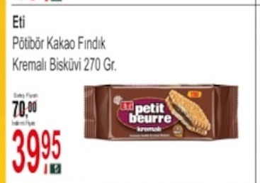 Eti Pötibör Kakao Fındık Kremalı Bisküvi 270 Gr.
