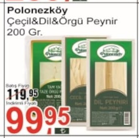 Polonezköy Çeçi̇l&Di̇l&Örgü Peyni̇r 200 Gr.
