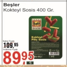 Beşler Köktel Sosi̇s 400 Gr.