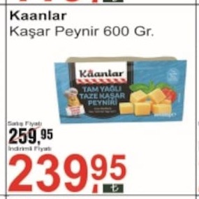 Kaanlar Kaşar Peyni̇r 600 Gr.
