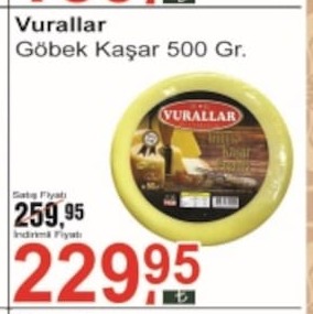 Vurallar Göbek Kaşar 500 Gr.